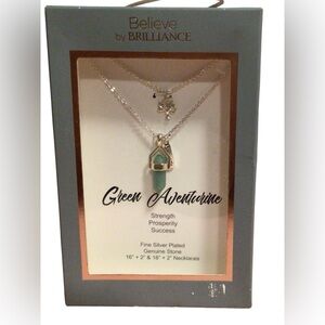 Green Aventurine strength necklace set. Comes with two necklaces new in box